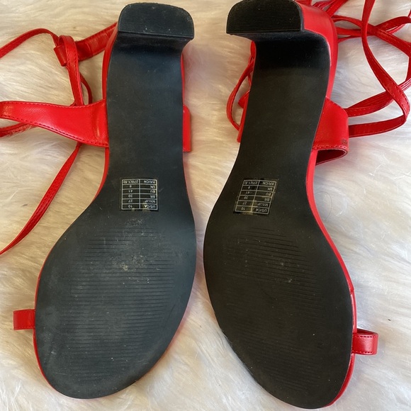 Forever 21 Cherry red low heel ankle strap - Picture 5 of 6